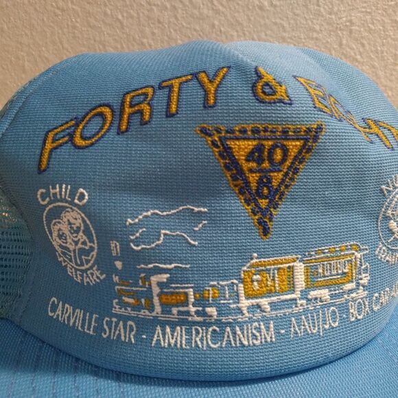 Deadstock Vintage Forty & Eight Club Trucker Snap Back Hat - Picture 2 of 6